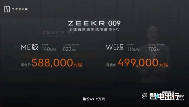 极氪009售49.9-58.8万元！比腾势D9贵近13万——中国青年网